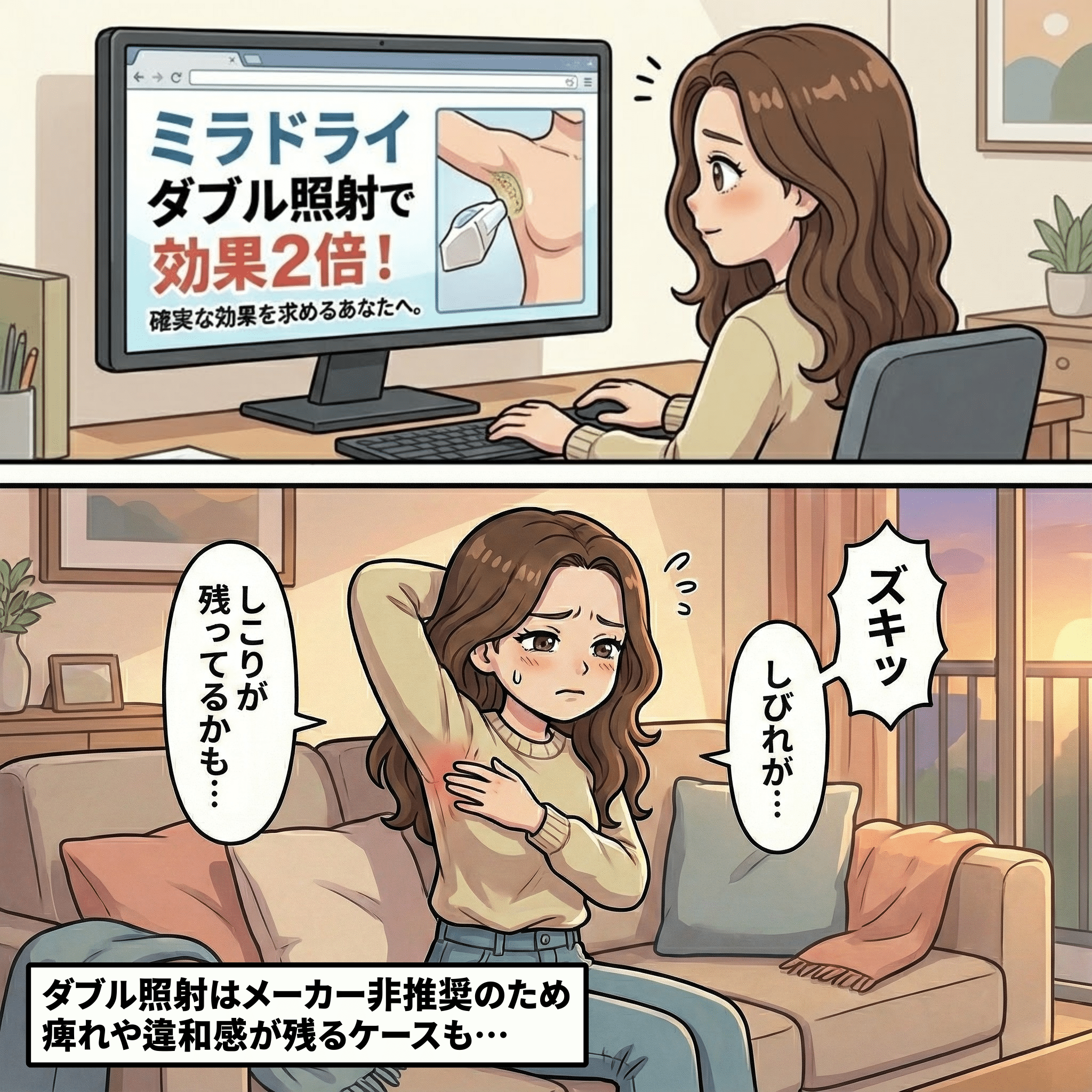 ダブル照射・トリプル照射を強調している